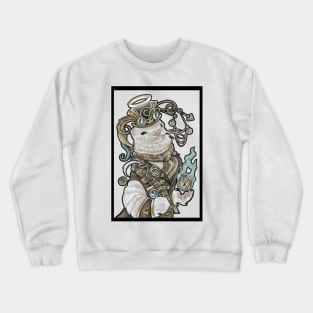 Steampunk Angel Ferret - Black Outline Crewneck Sweatshirt